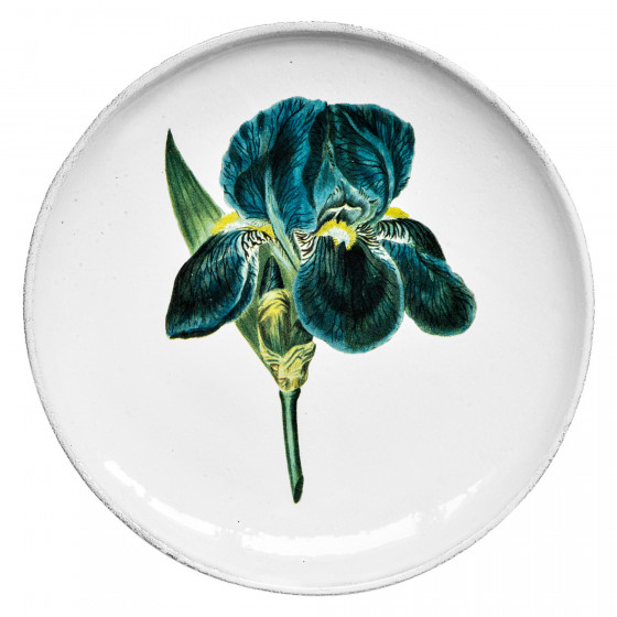 Assiette Plate Fleur Bleue