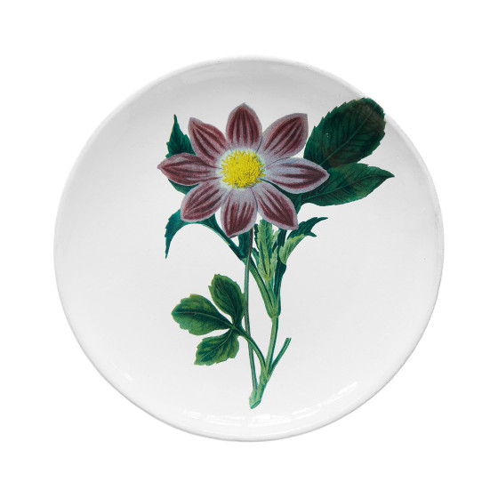 Assiette fleur rose