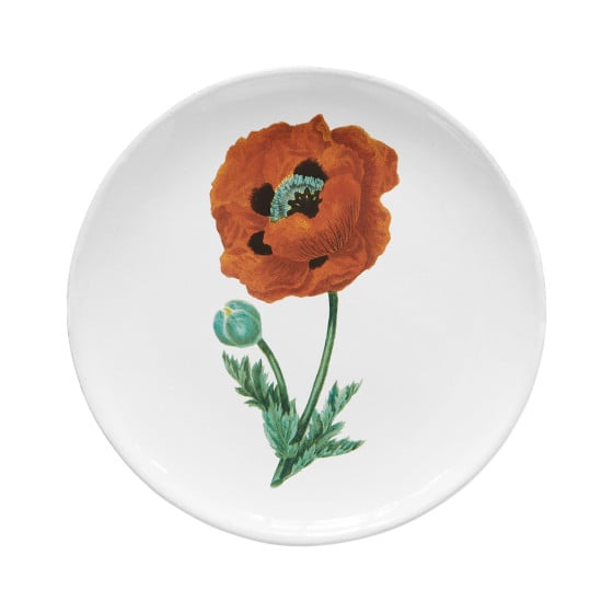 Assiette fleur orange