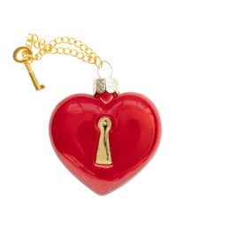 Red Opal Heart with Key Lock