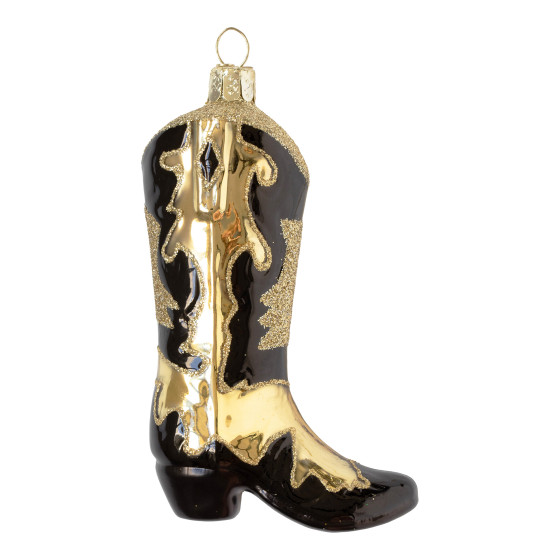 Black and Gold Cowboy Boot