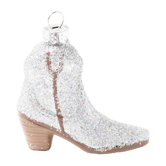 Glittered Cowboy Boot Silver