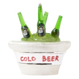 Bucket of Beer in Green and Silver