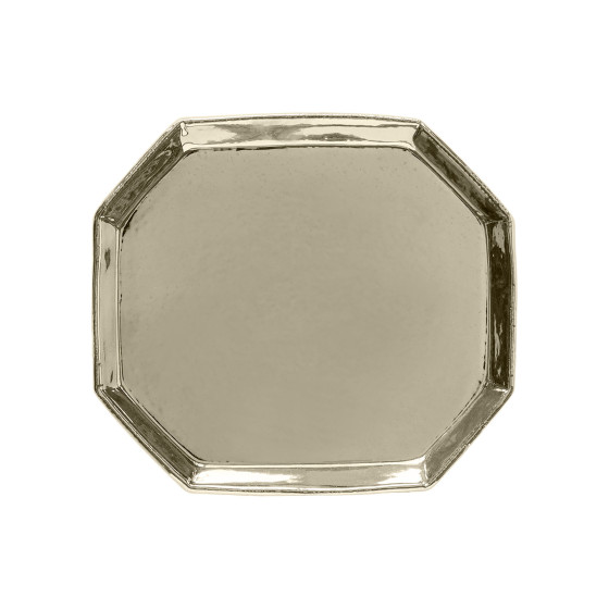 Assiette à dessert Octave - intérieur platine