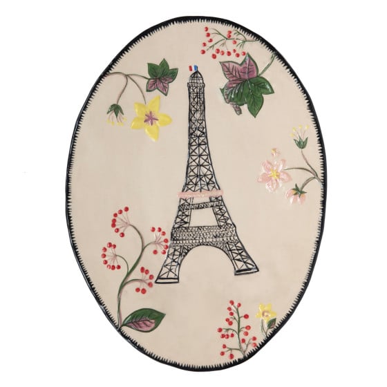 Black Painted Eiffel Tower Platter