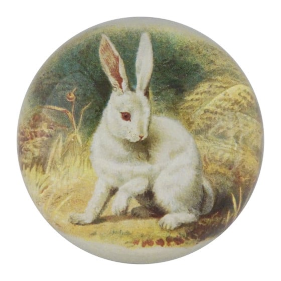 White Bunny Paperweight