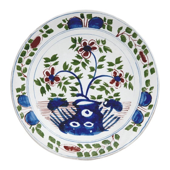 English Delft Bouquet Dinner Plate