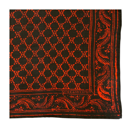 Bandana Monogramme Noir et Rouge